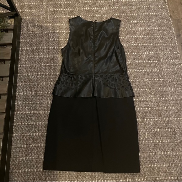 Laundry By Shelli Segal Black Leather Peplum Dress - Picture 8 of 8